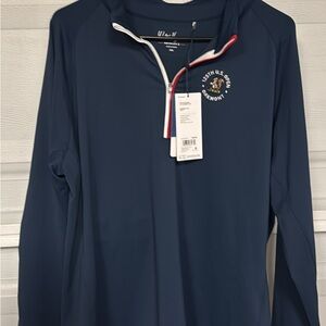 Walter Hagen Navy Quarter-Zip Pullover with Embroidered Logo